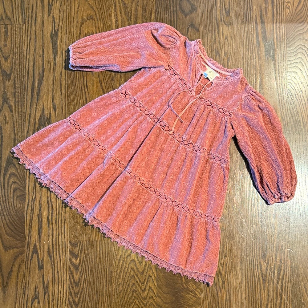 Bebe Organic Cotton Pink Long-Sleeve Dress